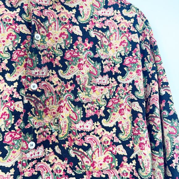 Guess by Georges Marciano Womens VTG Vintage 80s Psychedelic Paisley Shirt 3 - Picture 2 of 8